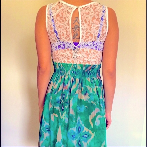 SOLD✖️NWOT ZARA Basic Peacock Lace Back Dress - Picture 2 of 5